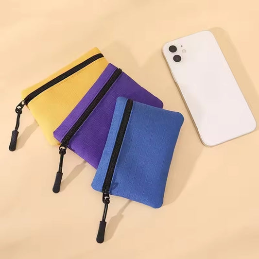 Canvas Mini Coin Purse Simple Zipper Kid Storage Pouch Money Pocket Solid Color Coin Key Bag Women Men Cute Wallet Mini Purse